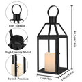 16"High Stainless Steel Black Candle Lanterns