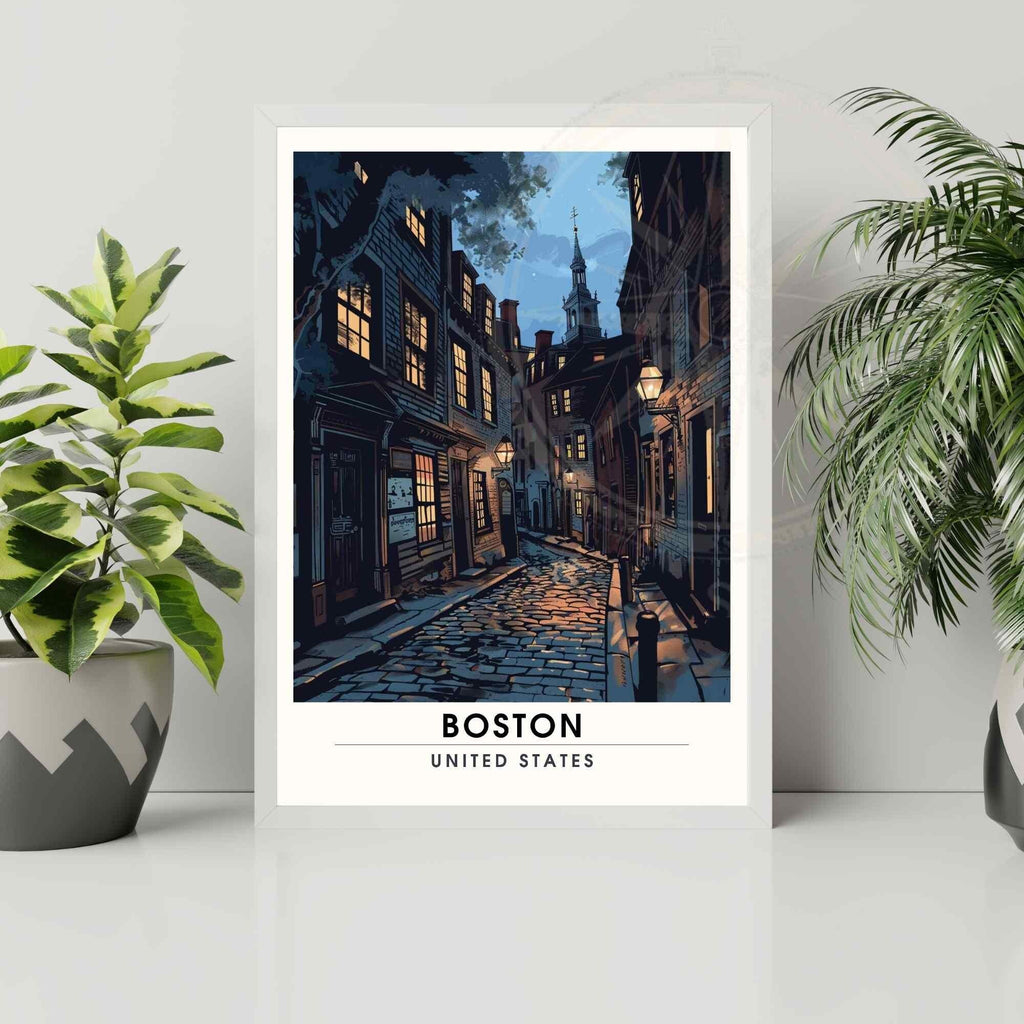 Affiche Boston, Massachusetts | Impression de voyage Boston - Ancienne ville