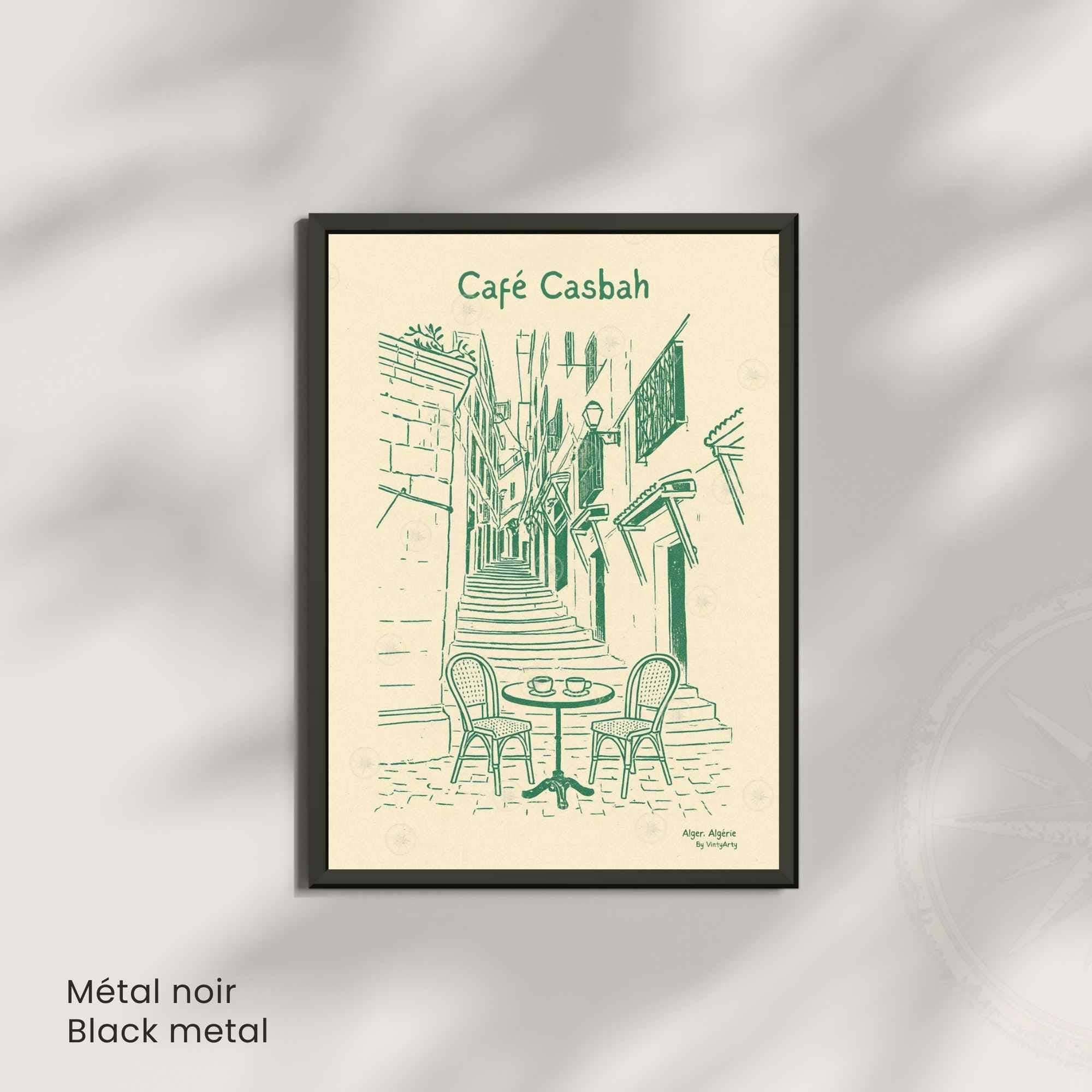 Affiche Café Casbah | Poster Vintage Alger | Art Rétro Algérie